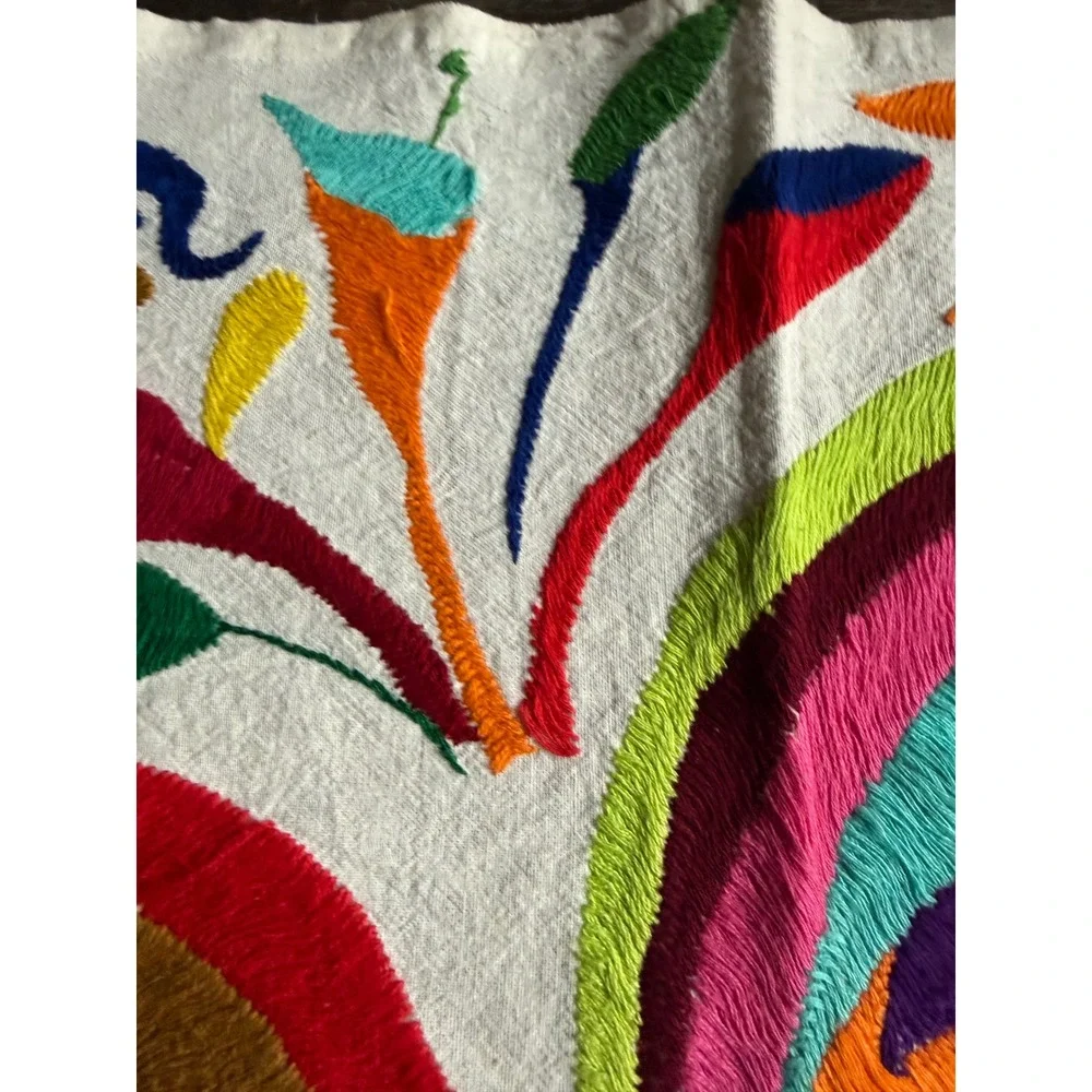 Vintage Otomi Tenango Hand Embroidered Textile Mexican‎ Folk Art 35